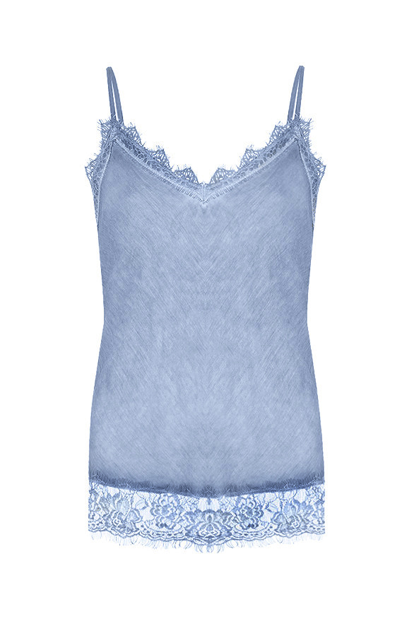 Romance Lace Top Jeansblauw – shoparchief