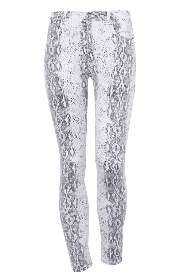 Schlangenprint Skinny Jeans Grau, Shoparchiv