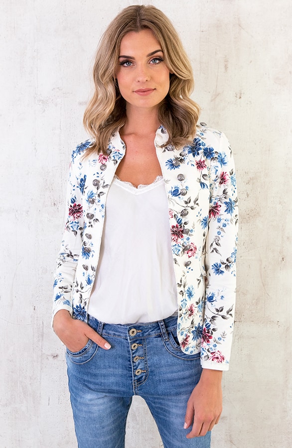 Bloemen Jasje Button Creme – shoparchief, foto 5