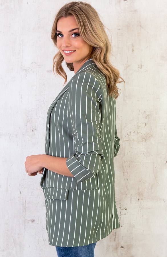 Gestreepte Blazer Groen – shoparchief, foto 3