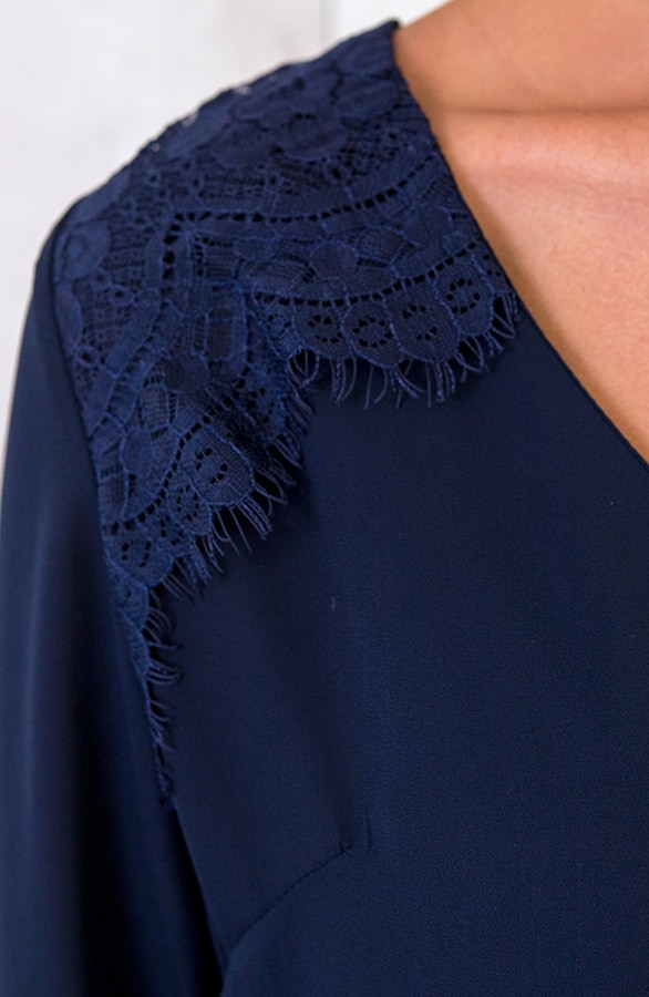 Kanten Blouse Marineblauw – shoparchief, foto 4