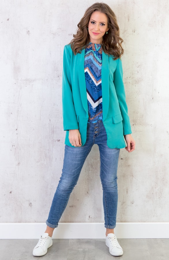 Boyfriend Blazer Turquoise – shoparchief, foto 5