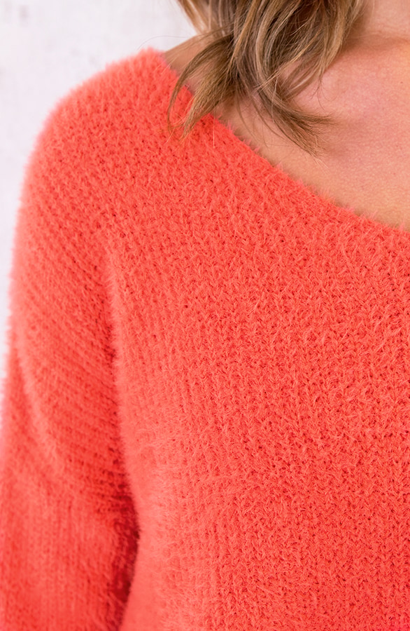 Fluffy V Trui Koraal – shoparchief, foto 6