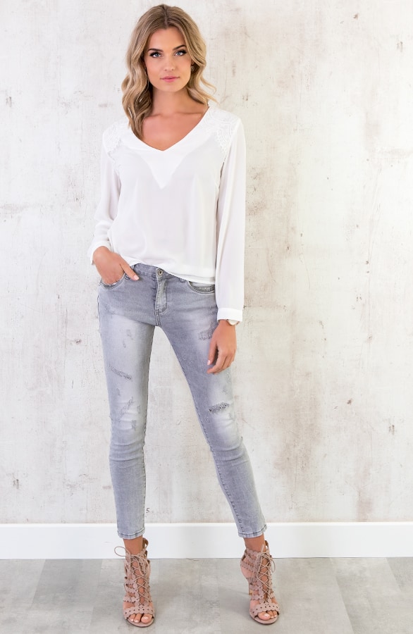 Kanten Blouse Wit – shoparchief, foto 6