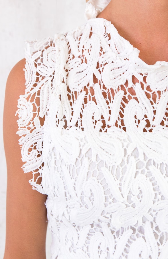 Feminine Dress Lace White – shoparchief, foto 4