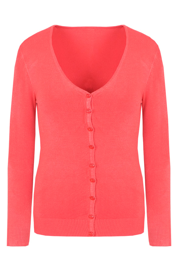 Basic Cardigan Korallenrot, Shoparchiv
