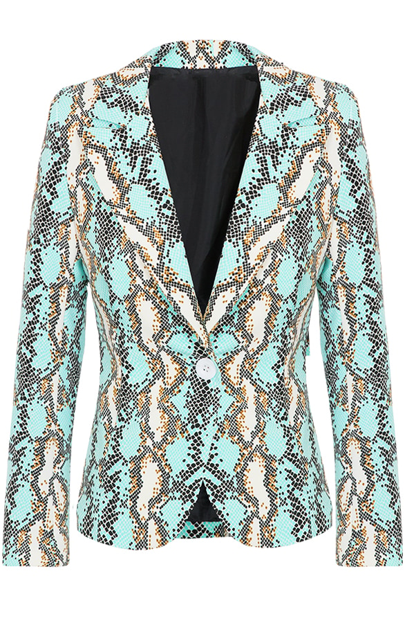 Blazer Slangenprint Mintgroen – shoparchief