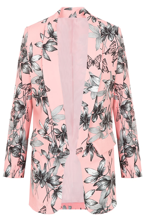 Boyfriend Bloemen Blazer Roze – shoparchief