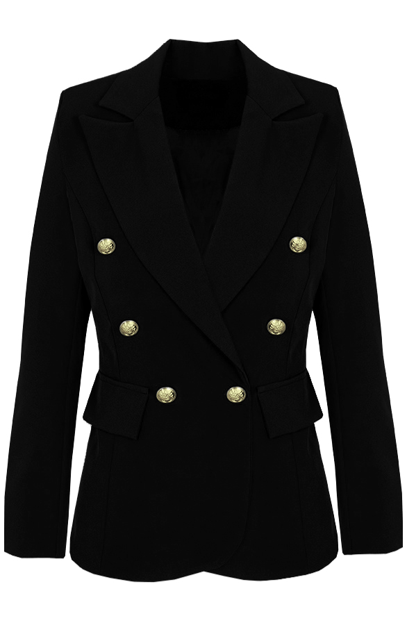Button Blazer Zwart – shoparchief
