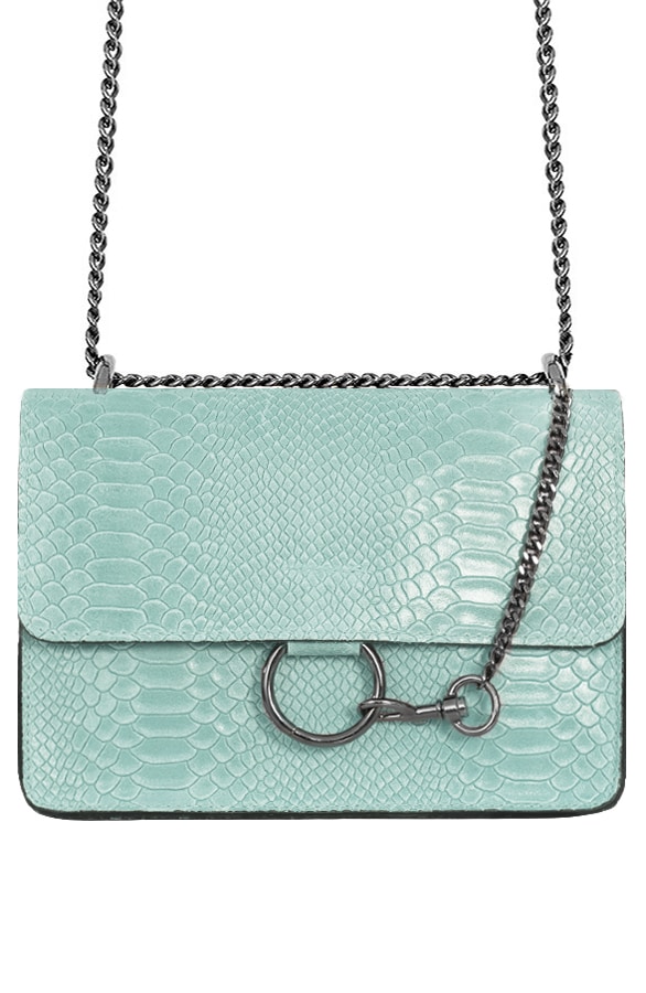 Leren Tas Slangenprint Mint – shoparchief