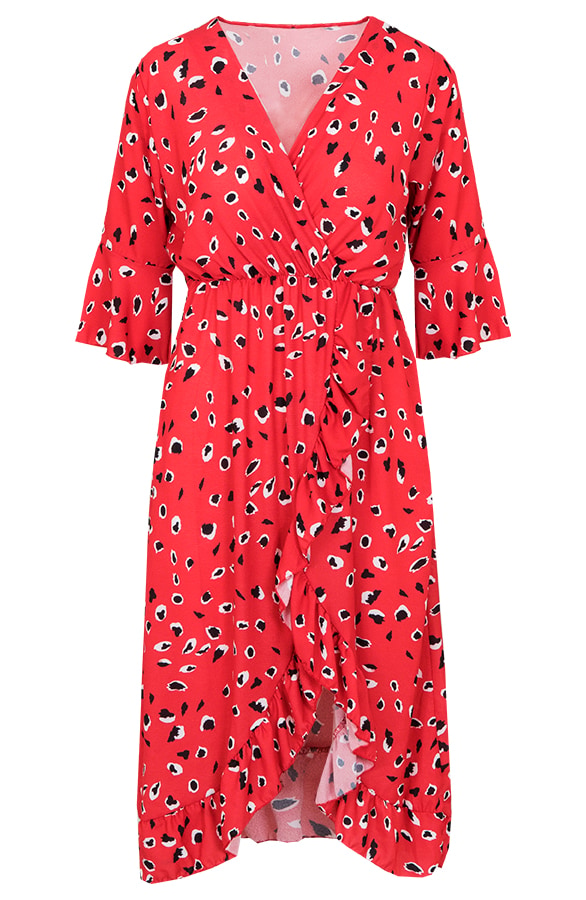 Midi Jurk Panter Rood – shoparchief, foto 6