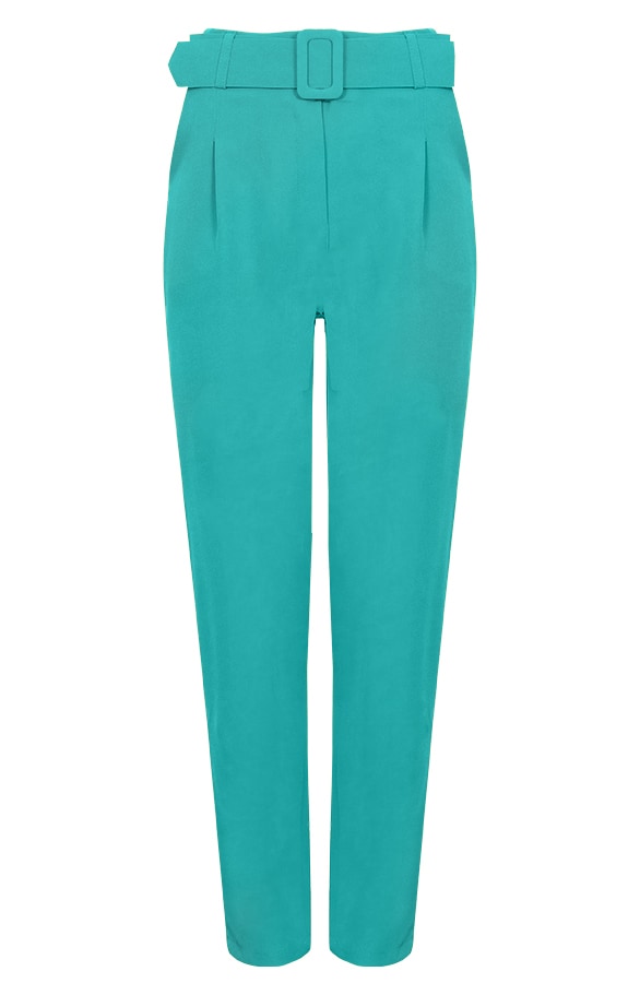 Pantalon Met Riem Turquoise – shoparchief