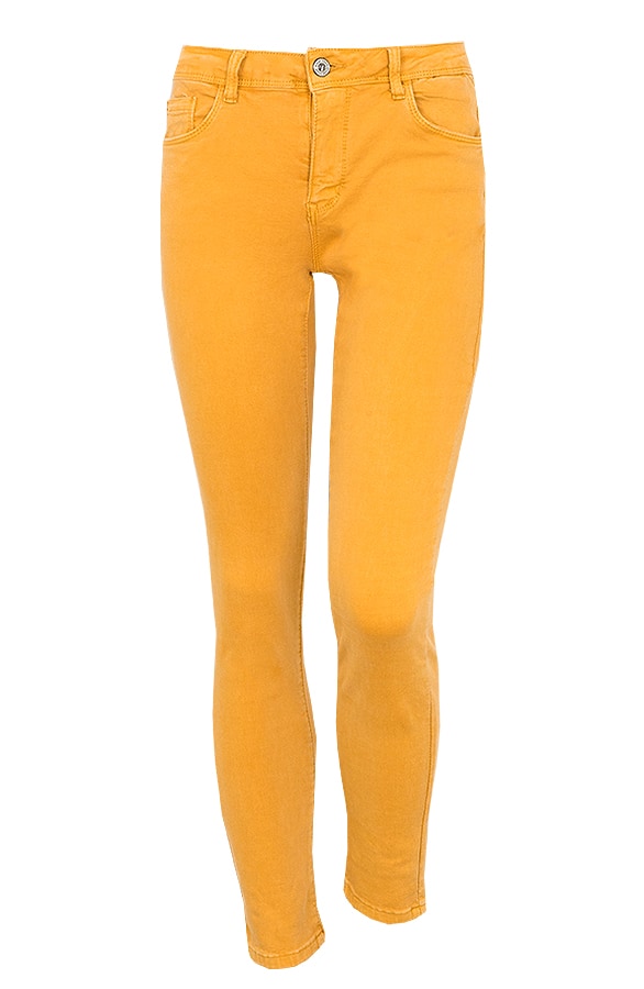 Skinny Jeans Damen Ockergelb, Shoparchiv