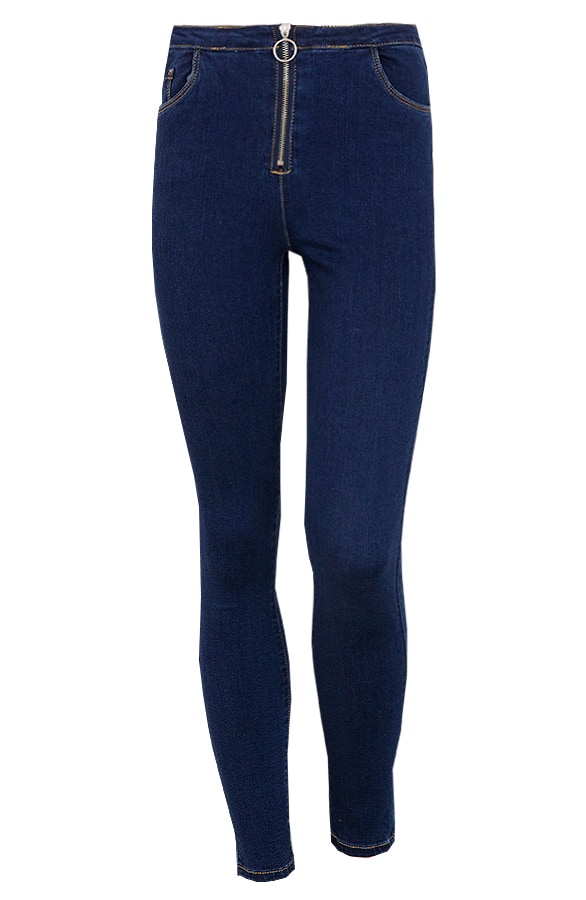 Skinny Jeans Rits Donkerblauw – shoparchief