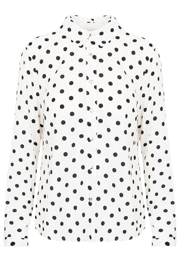 Stippen Blouse Wit – shoparchief