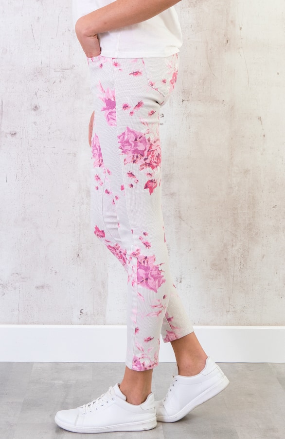 Skinny Jeans Bloemen Creme – shoparchief, foto 3