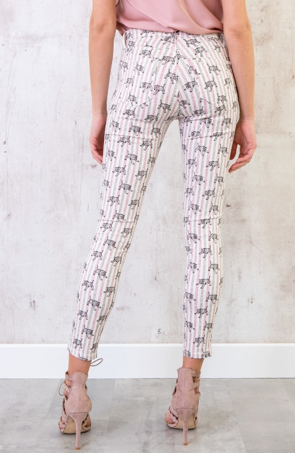 Leopard Striped Jeans Roze – shoparchief, foto 4