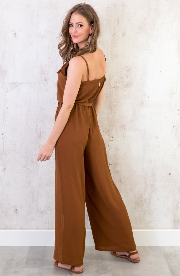 Jumpsuit Ruches Cognac – shoparchief, foto 4