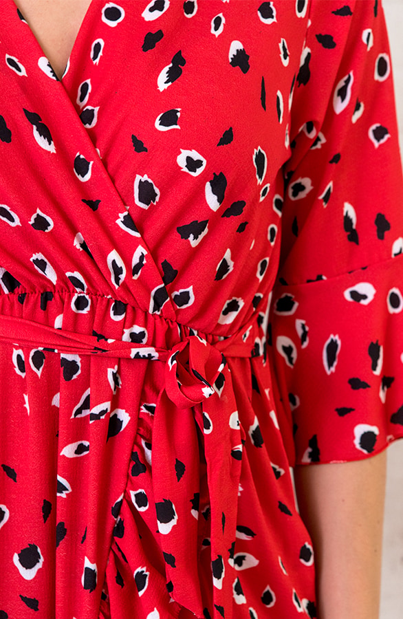 Midi Jurk Panter Rood – shoparchief, foto 4