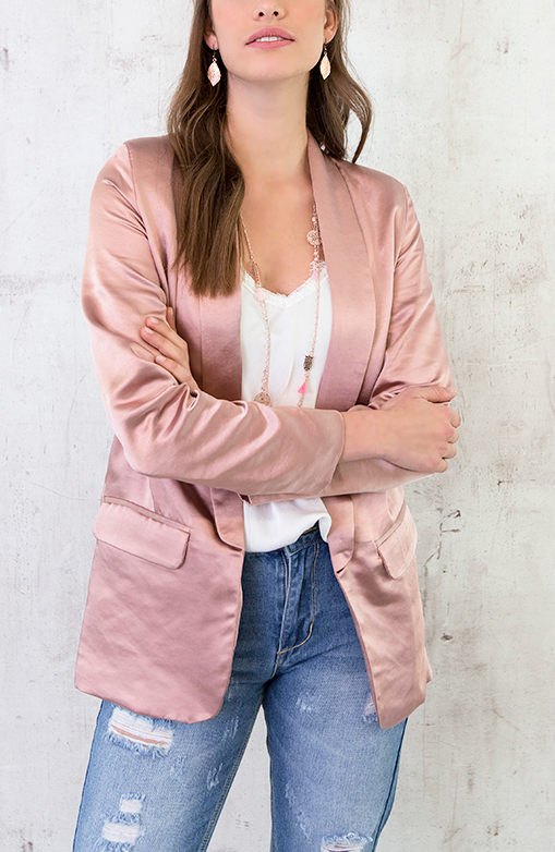 Boyfriend Blazer Zijde Oud Roze – shoparchief, foto 7