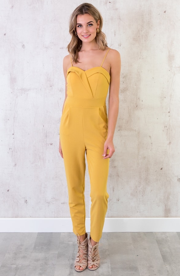Jumpsuit Dames Okergeel – shoparchief, foto 4