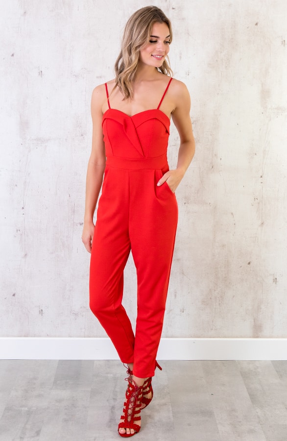 Jumpsuit Dames Rood – shoparchief, foto 3