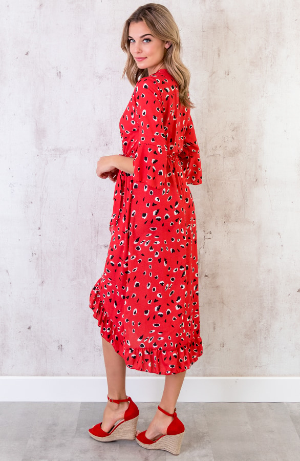 Midi Jurk Panter Rood – shoparchief, foto 2