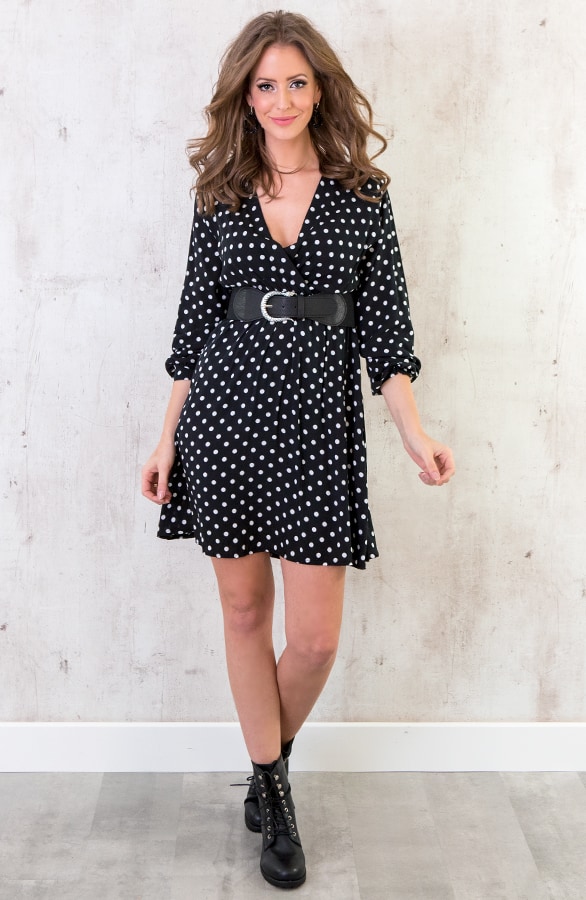 Jurk Met Stippen Zwart – shoparchief, foto 3
