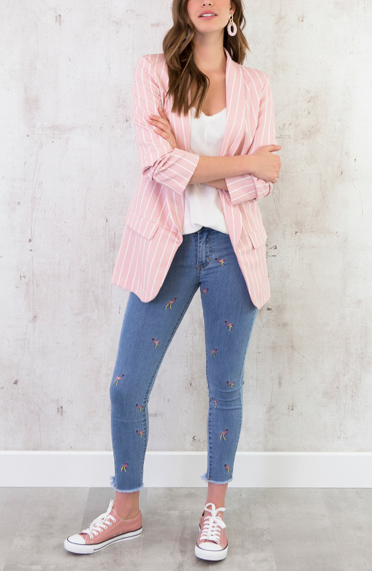 Gestreepte Blazer Roze – shoparchief, foto 6