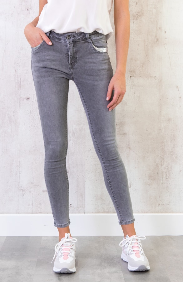 Pailletten Jeans Grijs – shoparchief, foto 2