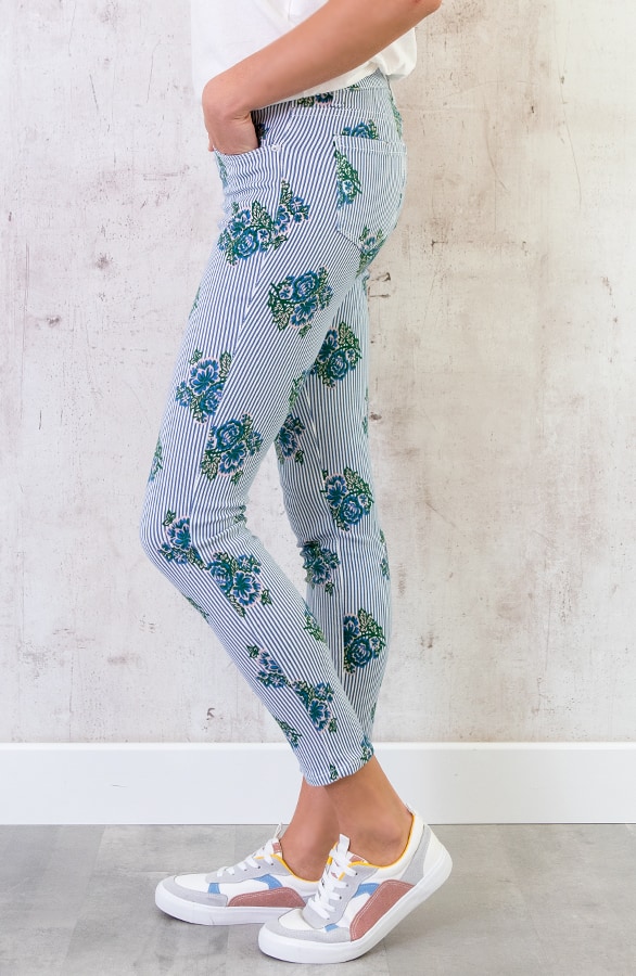 Skinny Jeans Bloemen Gestreept – shoparchief, foto 3