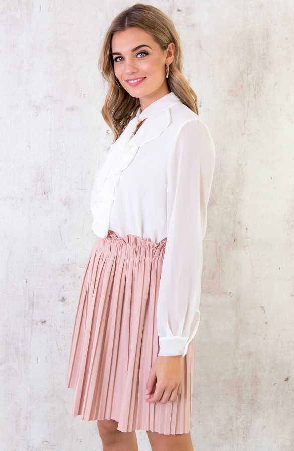 Ruches Strik Blouse Wit – shoparchief, foto 2
