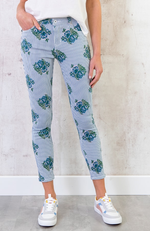 Skinny Jeans Bloemen Gestreept – shoparchief, foto 2