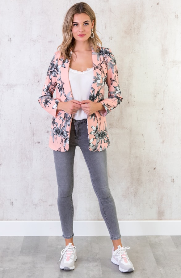 Boyfriend Bloemen Blazer Roze – shoparchief, foto 6