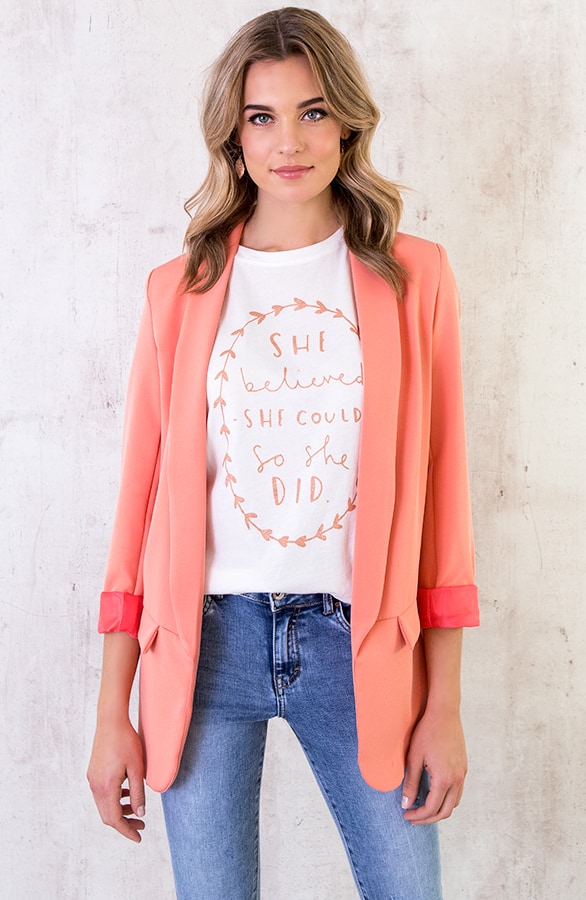Boyfriend Blazer Koraalrood – shoparchief, foto 5