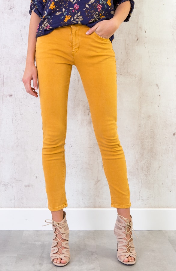 Skinny Jeans Damen Ockergelb, Shoparchiv, Foto 2