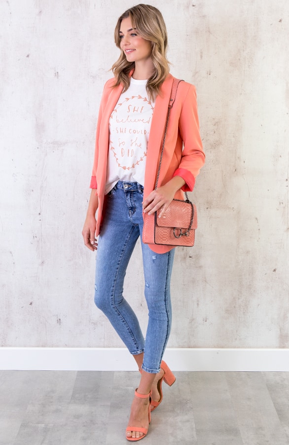 Boyfriend Blazer Koraalrood – shoparchief, foto 6