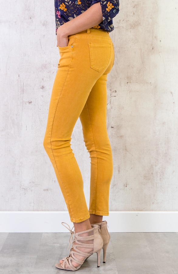 Skinny Jeans Damen Ockergelb, Shoparchiv, Foto 3