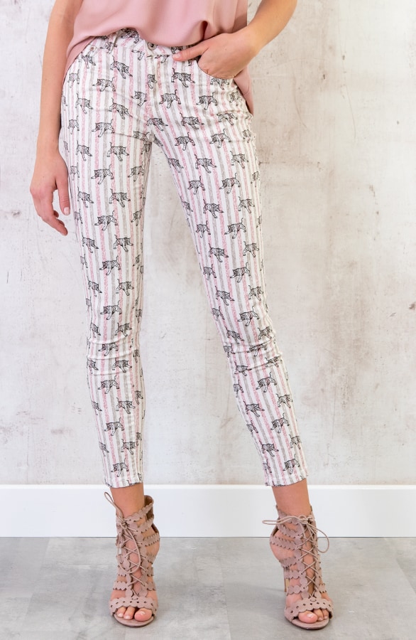 Leopard Striped Jeans Roze – shoparchief, foto 2