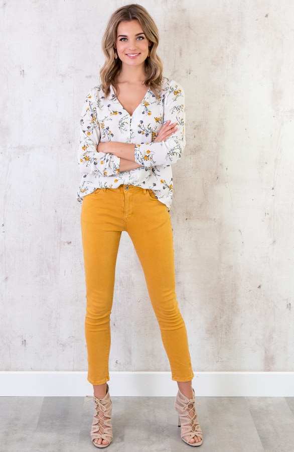 Skinny Jeans Damen Ockergelb, Shoparchiv, Foto 7