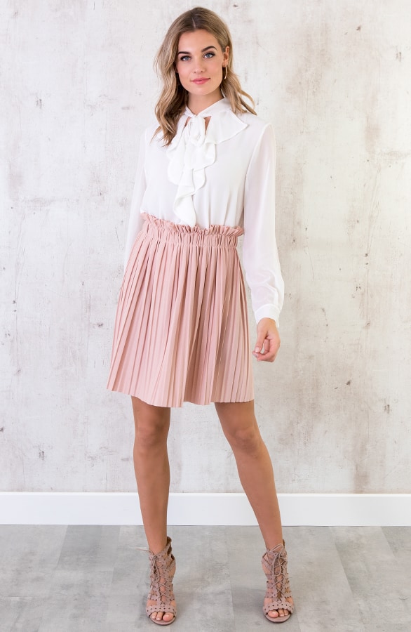 Ruches Strik Blouse Wit – shoparchief, foto 3