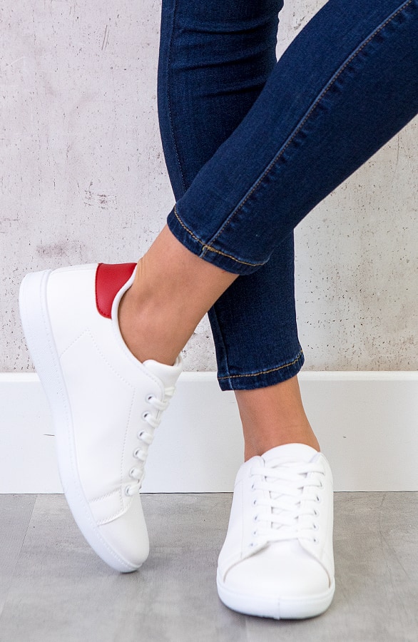 Sneakers Wit Rood – shoparchief, foto 2