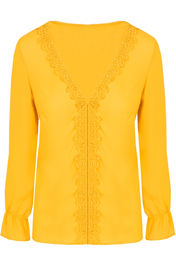 Blouse Kant Okergeel – shoparchief
