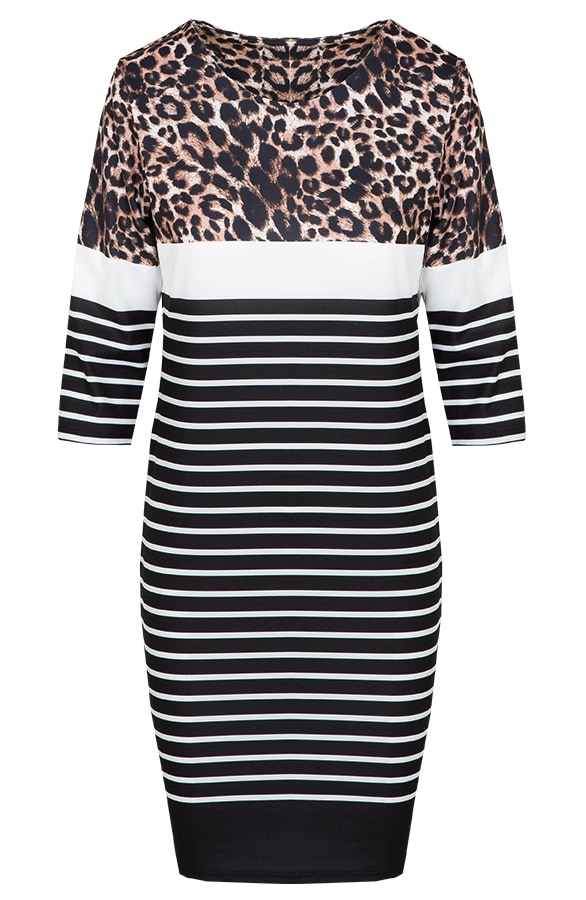 Gestreifte Tunika Mit Panterprint, Shoparchiv