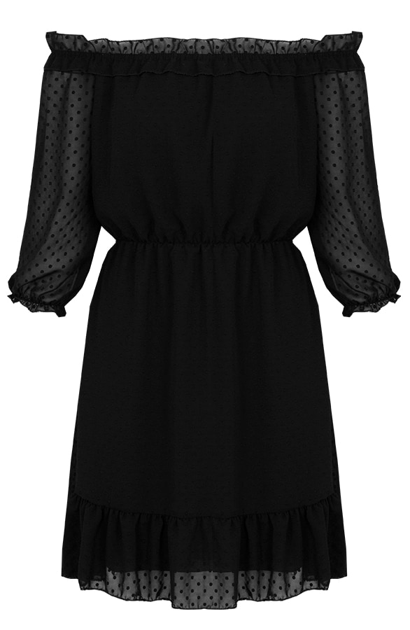 Off Shoulder Stippen Jurk – shoparchief
