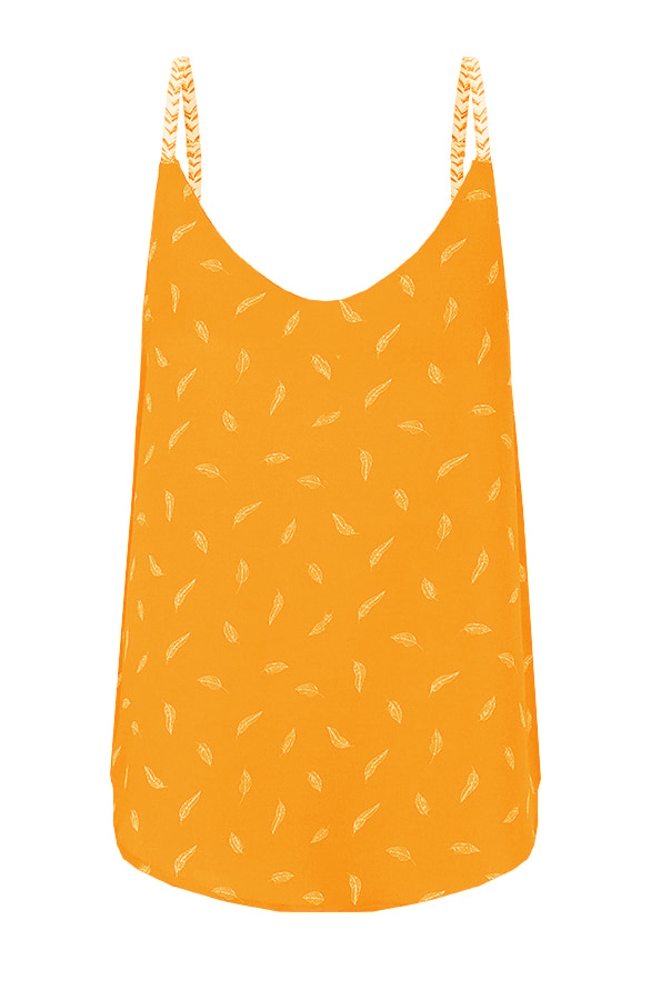 Federn Spaghetti Top Ockergelb, Shoparchiv