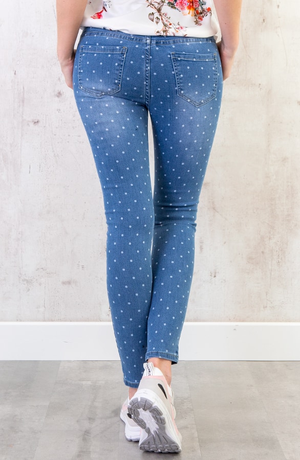 Stippen Skinny Jeans Blauw – shoparchief, foto 3