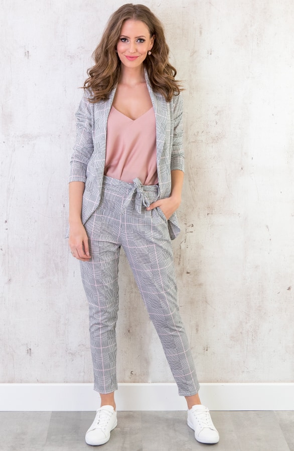 Geblokte Broek Strik Grijs – shoparchief, foto 7