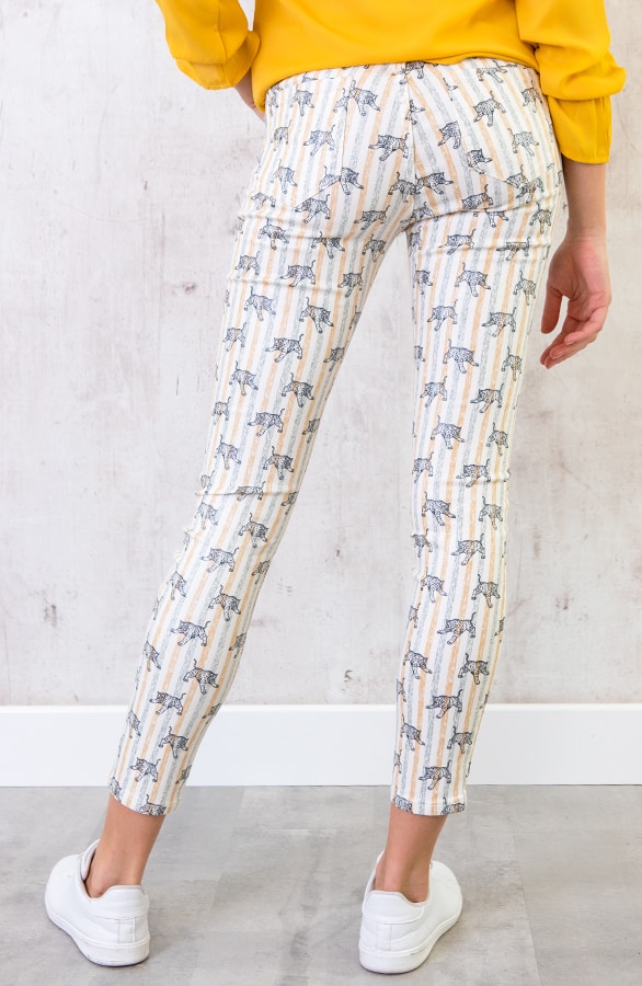 Leopard Striped Jeans Geel – shoparchief, foto 4