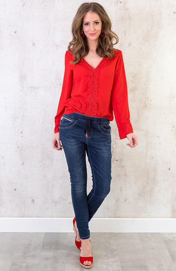 Blouse Kant Rood – shoparchief, foto 5